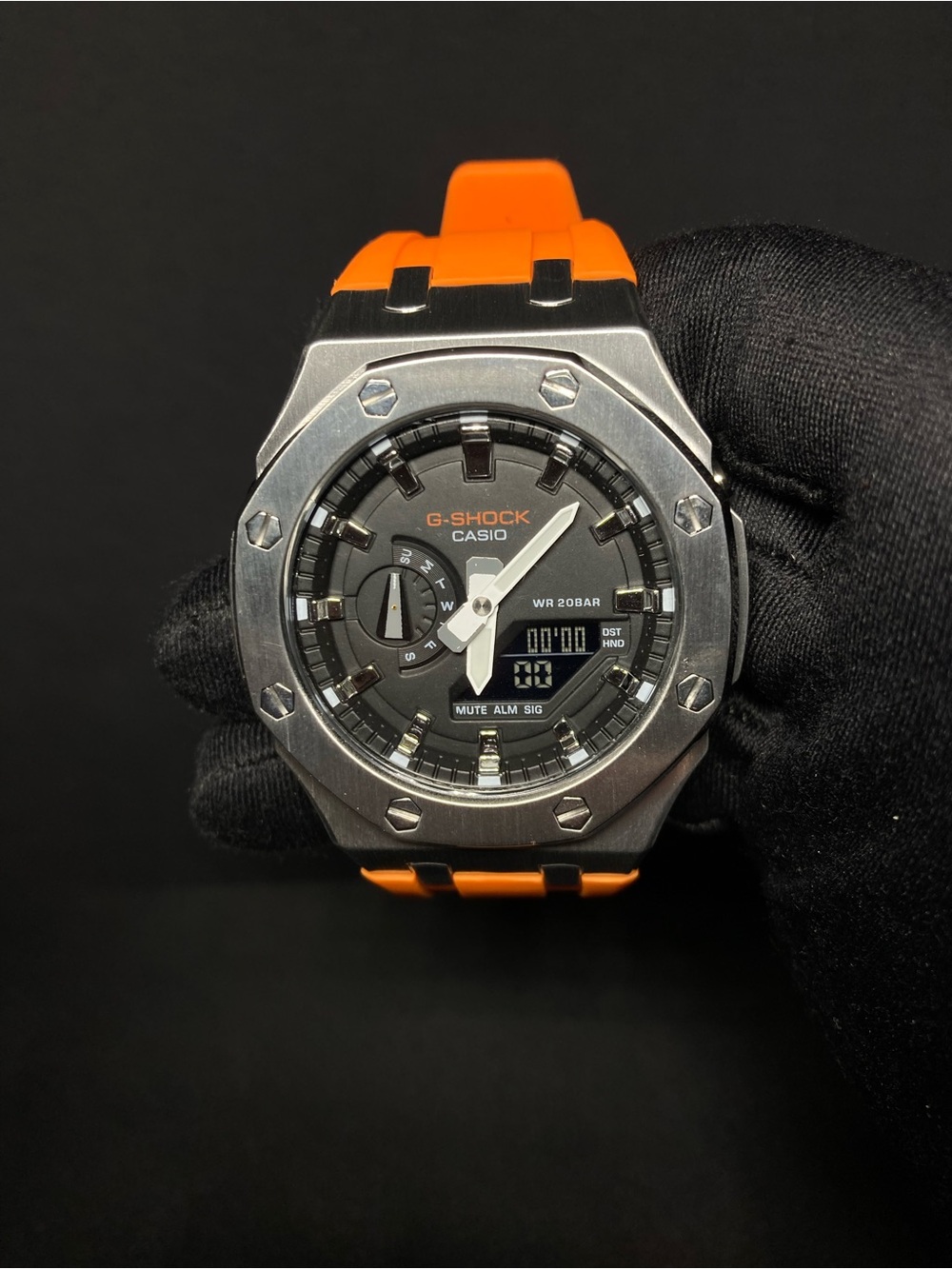 Custom G Shock Orange and Silver GMA 2100 Model